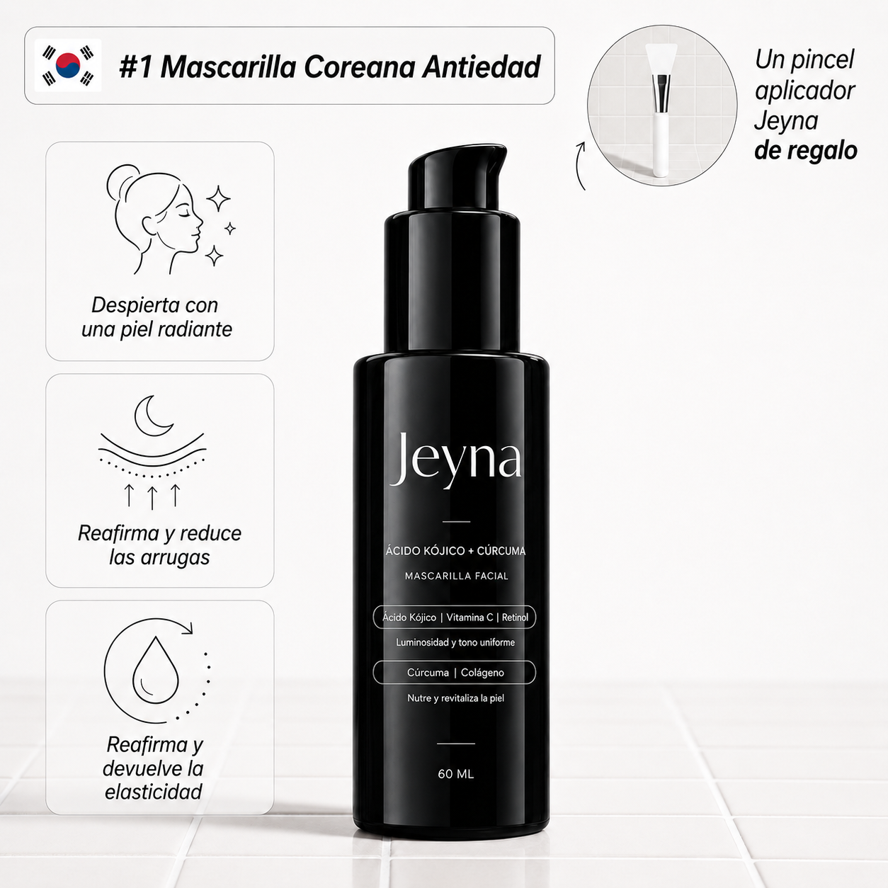 Mascarilla Coreana Antiedad con Colágeno y Cúrcuma