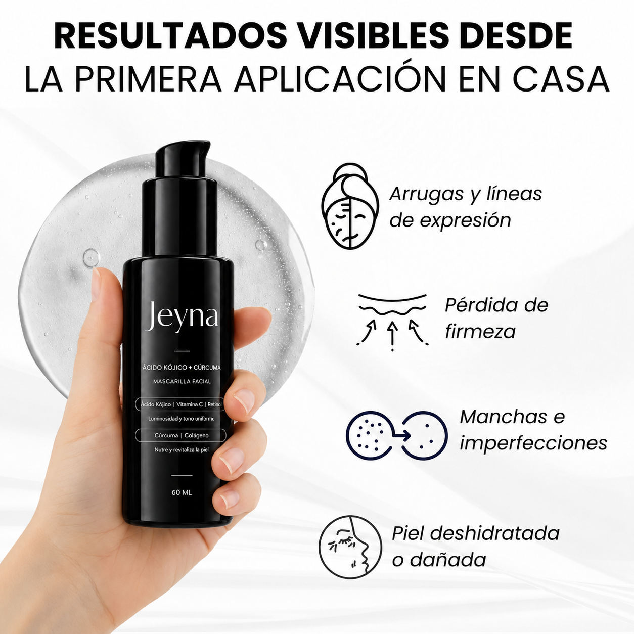 Mascarilla Coreana Antiedad con Colágeno y Cúrcuma