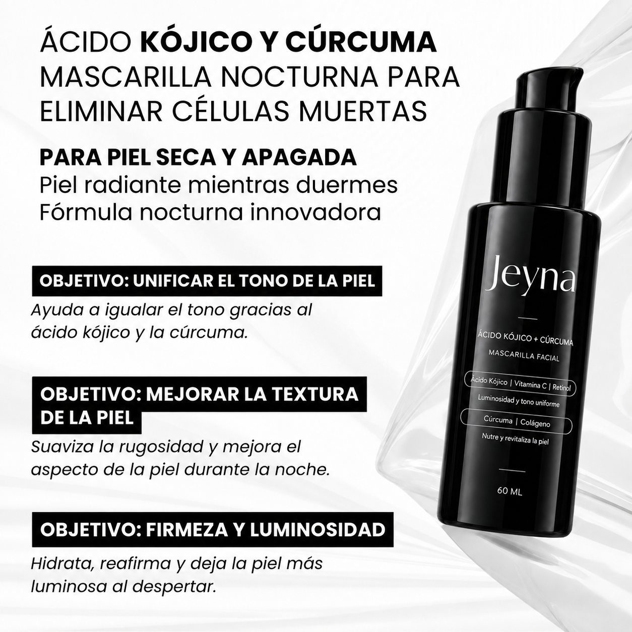 Mascarilla Coreana Antiedad con Colágeno y Cúrcuma